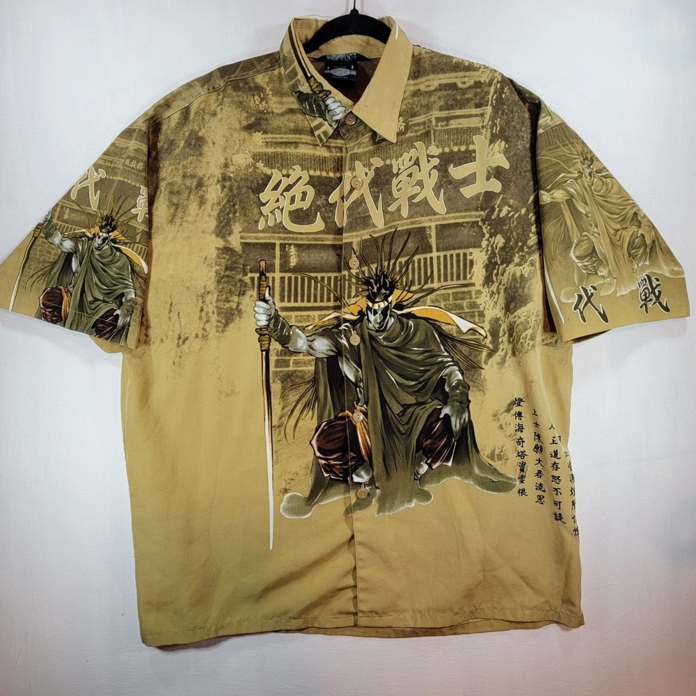 Vintage ICE Collection Samurai Warrior Graphic Shirt Mens XL Anime Streetwear